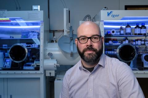 Adam Printz in his lab