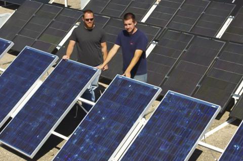 Solar panels at the TEP solar test yard.