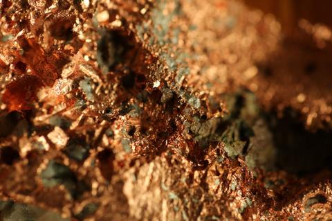 closeup of copper ore