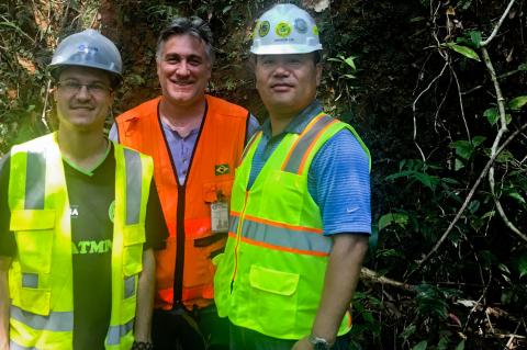 men standing in jungle