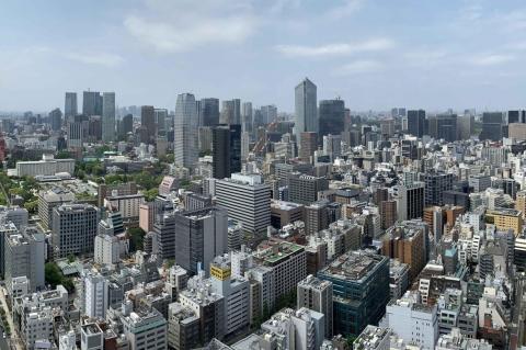 Aerial shot of Tokyo during the day