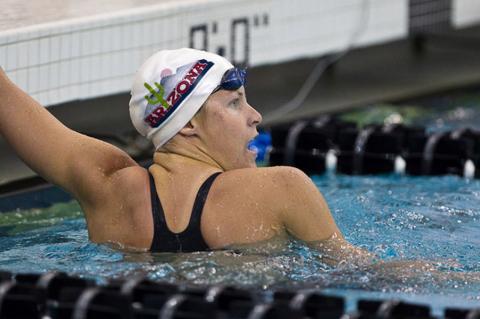Justine Schluntz competing in pool