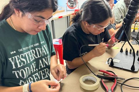 students work in the college's Engineering Design Center
