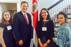 Student diplomats with Costa Rican ambassador