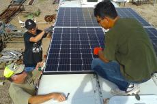 Solar-powered desalination bus